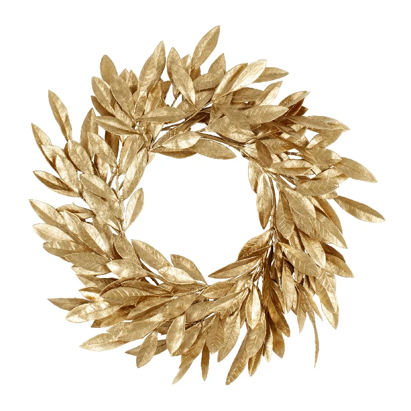 Christmas Magic Gold Bay Leaf Wreath