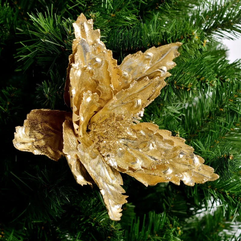 Christmas Gifting Season Gold Holly Flower Pick