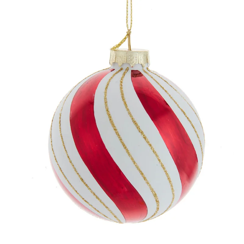 Christmas Pinecones Set of 6 Gold, Red and White Ball Ornaments