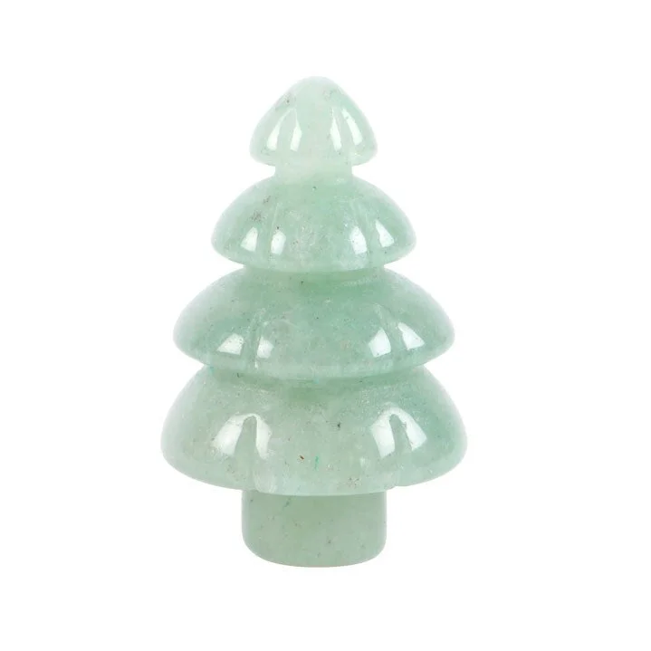 Christmas Ice Skating Green Aventurine Crystal Christmas Tree in a Bag OPS016