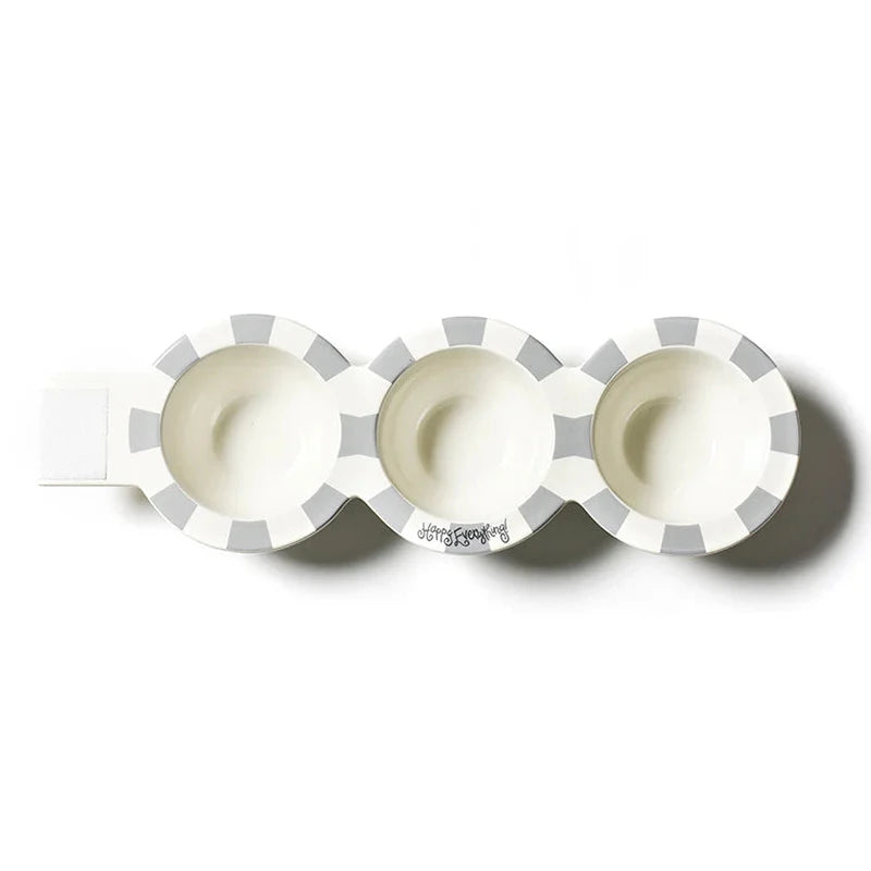 Christmas Dinner Stone Stripe Mini Happy Everything! Trio Bowl