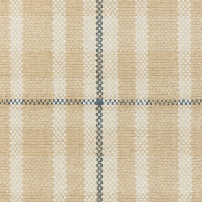 Christmas Movie Night Hallie Plaid Khaki Machine Washable Rug Swatch