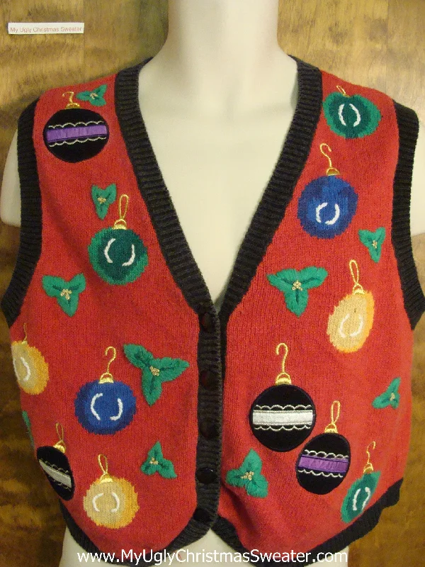 Christmas Cinnamon Rolls Hanging Ornaments Funny Ugly Sweater Vest for a Christmas Party