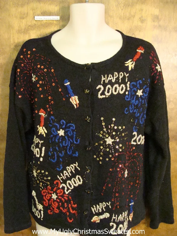 Christmas Stocking Fillers Happy New Year Corny Cheesy Holiday Sweater