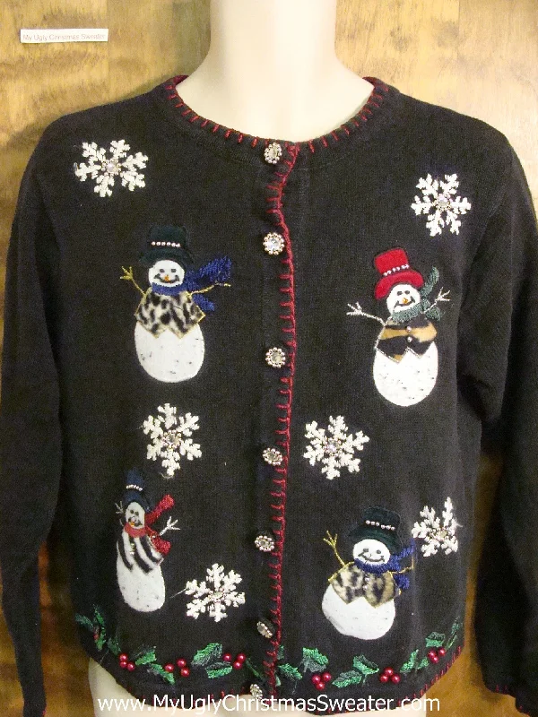 Christmas Handmade Decorations Happy Snowmen Funny Ugly Sweater for a Christmas Party Christmas Handmade Decorations Happy Snowmen Funny Ugly Sweater for a Christmas Party