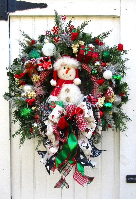 Christmas Tree Decorations Holiday Traditions Snowman Wreath