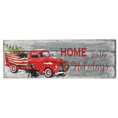 Christmas Holiday Stories Home For The Holidays Slat Look Sign