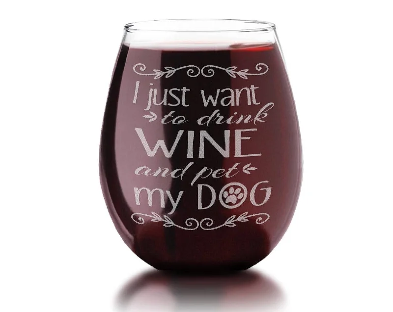 Christmas Handmade Gifts I Just Want to Drink Wine and Pet My DOG Wine Lover Gift Engraved Dog Stemless Glass Cute Puppy Owner Idea Pet Dad Mom Mans Best Friend Christmas Handmade Gifts I Just Want to Drink Wine and Pet My DOG Wine Lover Gift Engraved Dog Stemless Glass Cute Puppy Owner Idea Pet Dad Mom Mans Best Friend