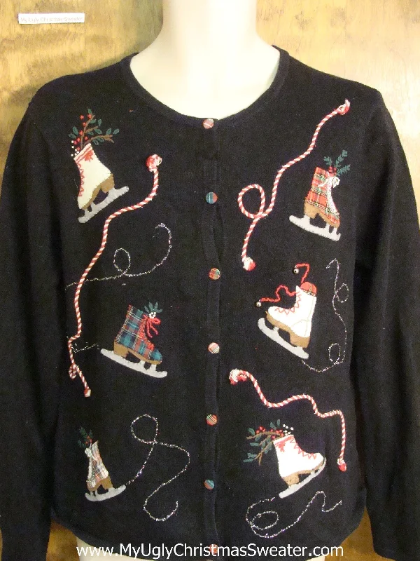 Christmas Snow Angels Ice Skating Festive Ugly Christmas Sweater