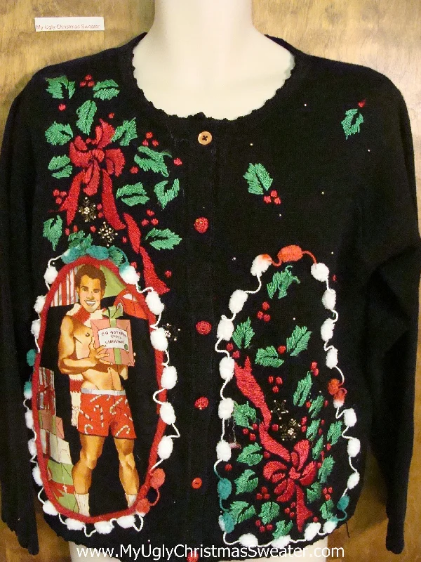 Christmas Themed Party Ivy and Ribbon Hottie Guy Ugly Christmas Sweater
