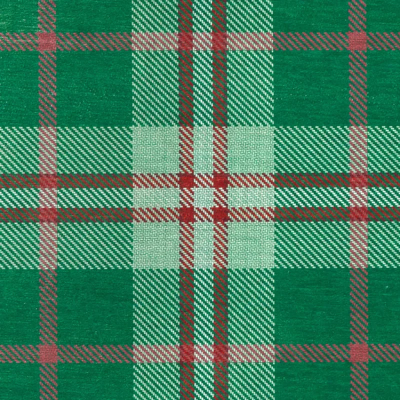 Christmas Pajamas Jolly Plaid Green Machine Washable Rug Swatch