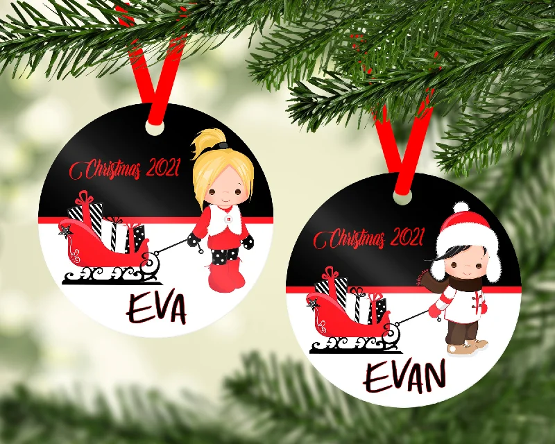 Christmas Holiday Countdown Kids Christmas Ornament With FREE Velvet Pouch