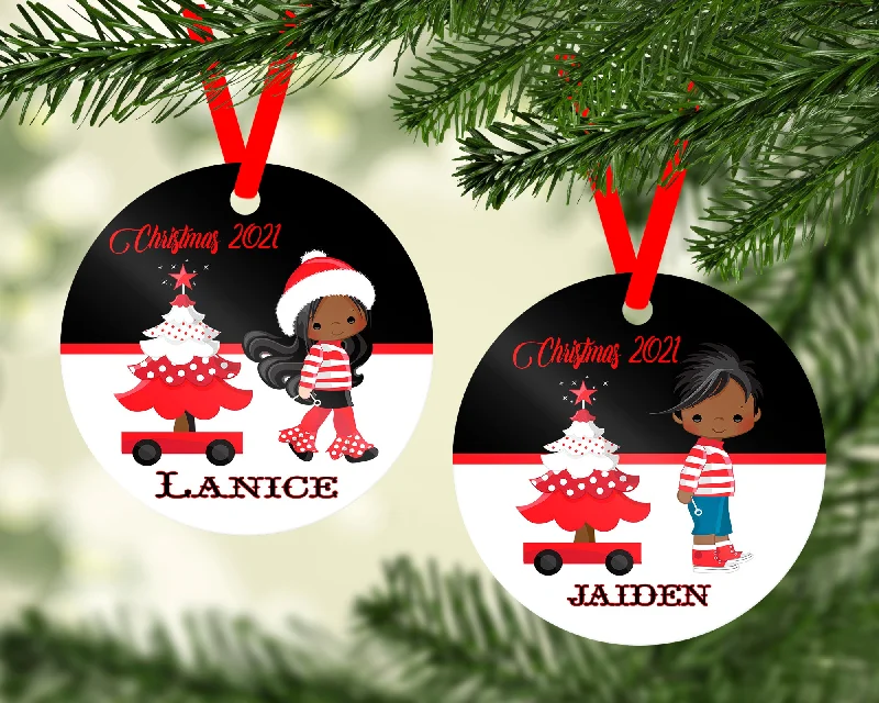 Christmas Gift Exchange Kids Christmas Ornament With FREE Velvet Pouch