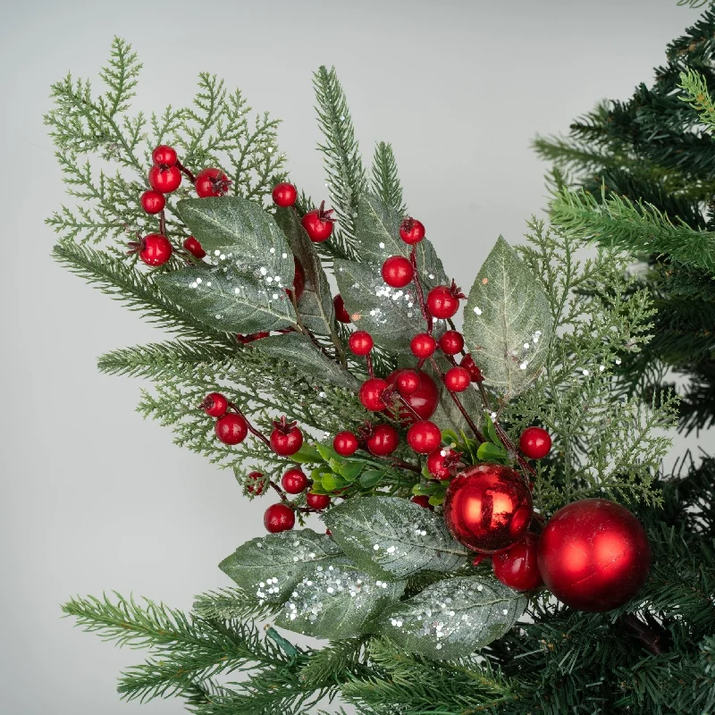 Snowy Christmas Large Traditional Festive Foliage Tree Pick
