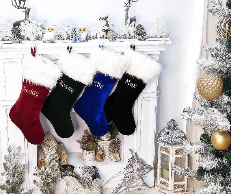 Christmas Snow Globe Large Velvet Stockings Personalized Christmas | Black Burgundy Blue Green off White Faux Fur Cuff | Extra Large Velvet Christmas Stockings Christmas Snow Globe Large Velvet Stockings Personalized Christmas | Black Burgundy Blue Green off White Faux Fur Cuff | Extra Large Velvet Christmas Stockings