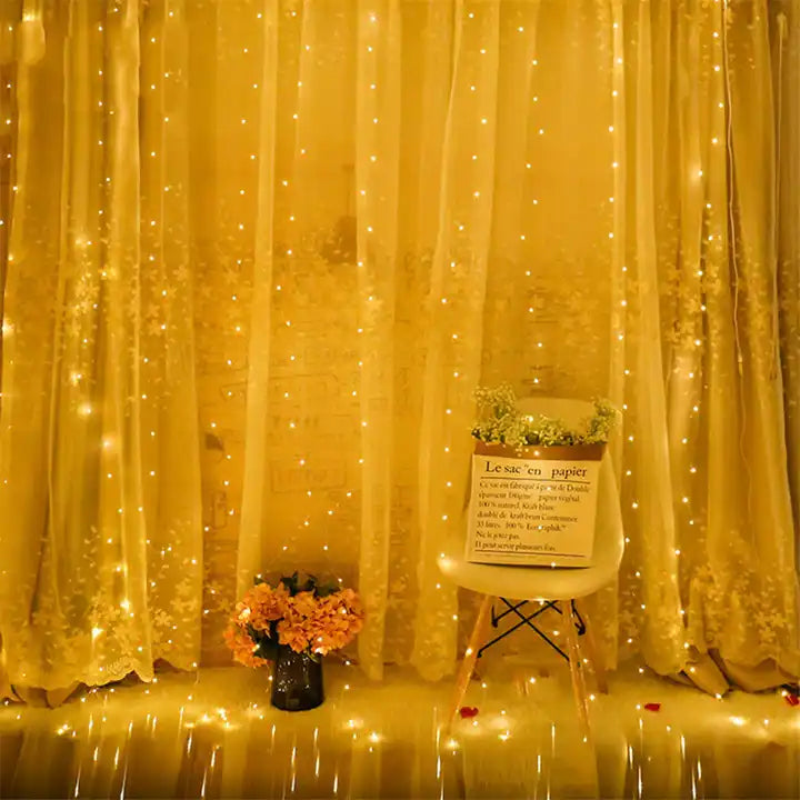 Christmas Cozy Ambience USB Operated Curtain LED Lights with remote control