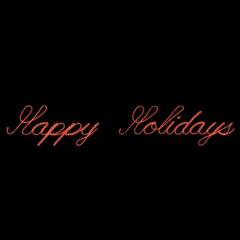 Christmas Baking Ideas Happy Holidays (Rope light Script) Sign - Red (1132-R)