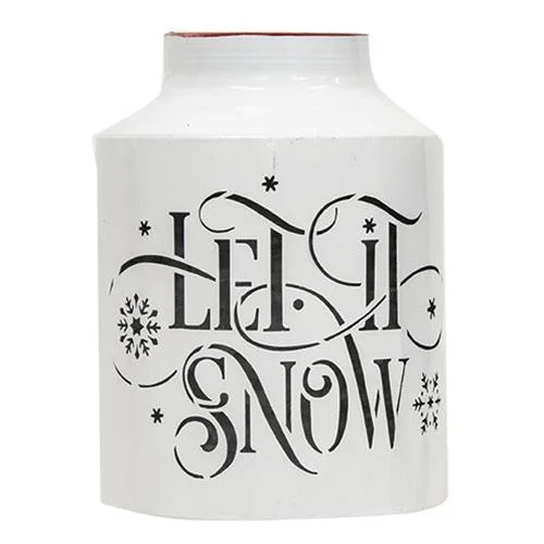 Christmas DIY Crafts Let It Snow Half Milk Can Luminary