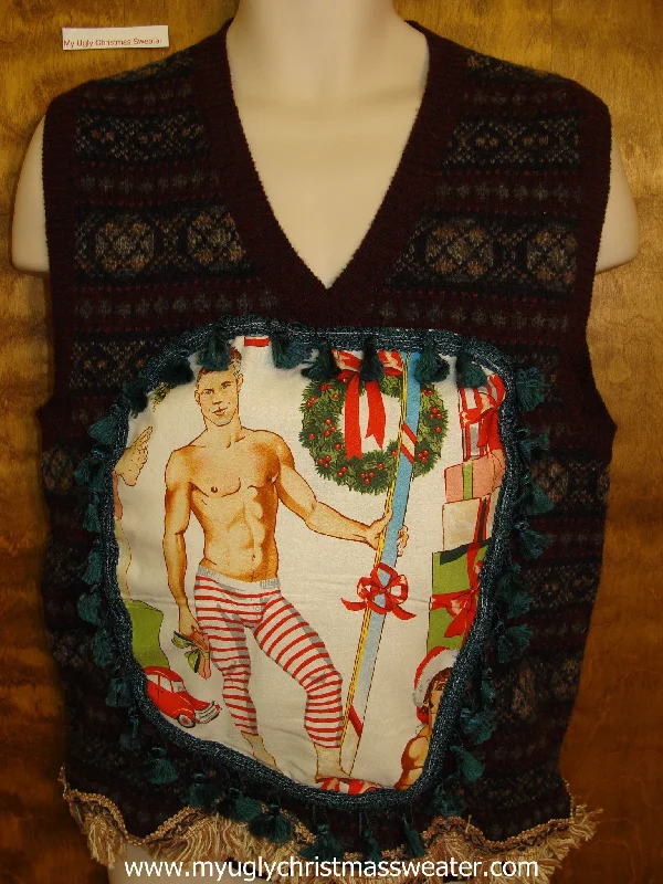Christmas Fireplace Socks Lets Go Skiing Mens Hottie Guy Ugly Christmas Sweater Vest Christmas Fireplace Socks Lets Go Skiing Mens Hottie Guy Ugly Christmas Sweater Vest