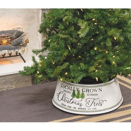 Christmas Fireplace Locally Grown Christmas Trees Metal Tree Collar