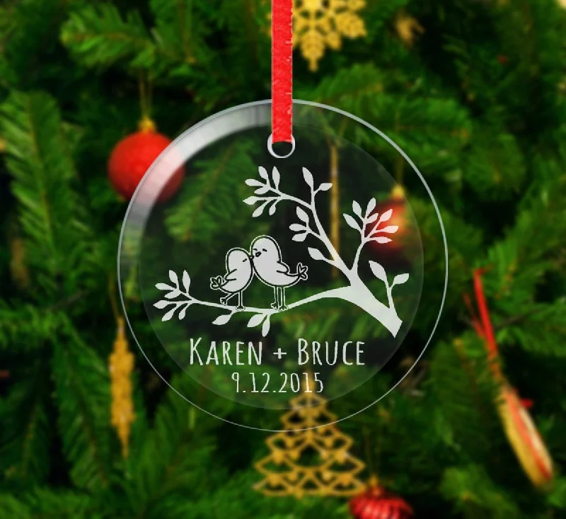 Christmas Frosty Weather Love Birds Personalized Christmas Ornament Glass Etched First Christmas Couple Gift Boyfriend Girlfriend Engraved Names Date Wedding Christmas Frosty Weather Love Birds Personalized Christmas Ornament Glass Etched First Christmas Couple Gift Boyfriend Girlfriend Engraved Names Date Wedding