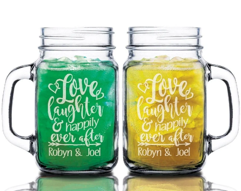 Christmas Tree Toppers Love Laughter & Happily Ever After Set of 2 Custom Mason Jar Wedding Gift for Bride Groom Engaged Anniversary Gift Idea for Couples Man Wife Christmas Tree Toppers Love Laughter & Happily Ever After Set of 2 Custom Mason Jar Wedding Gift for Bride Groom Engaged Anniversary Gift Idea for Couples Man Wife