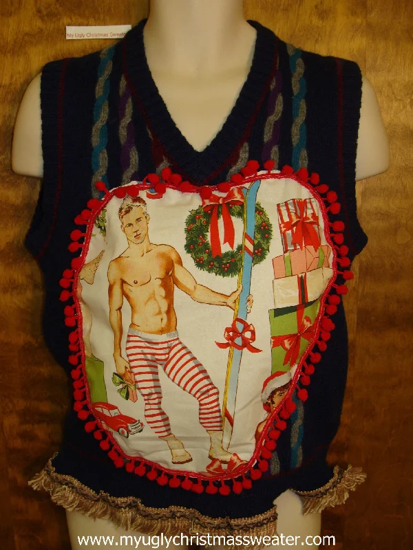 Christmas Baking Traditions Mens Amazing Hottie Guy Ugly Christmas Sweater Vest