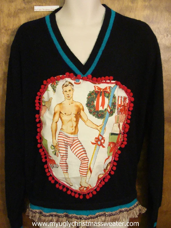 Christmas Winter Wonderland Mens Hottie Guy Ugly Christmas Sweater Pullover