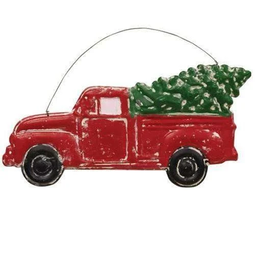 Christmas Gift Baskets Metal Red Truck Hanger Christmas Decor