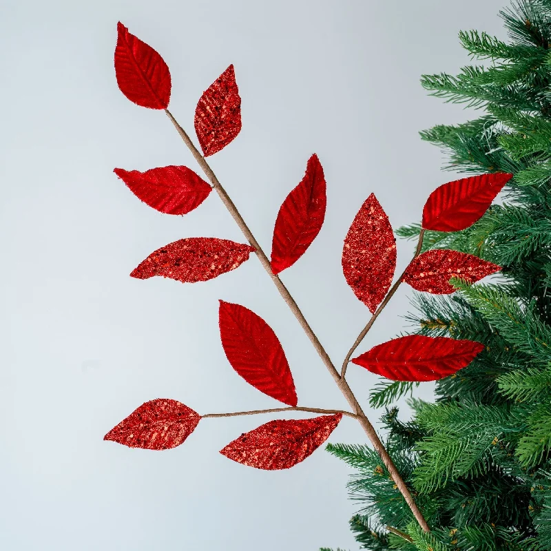 Christmas Caroling Metallic Foliage Festive Pick