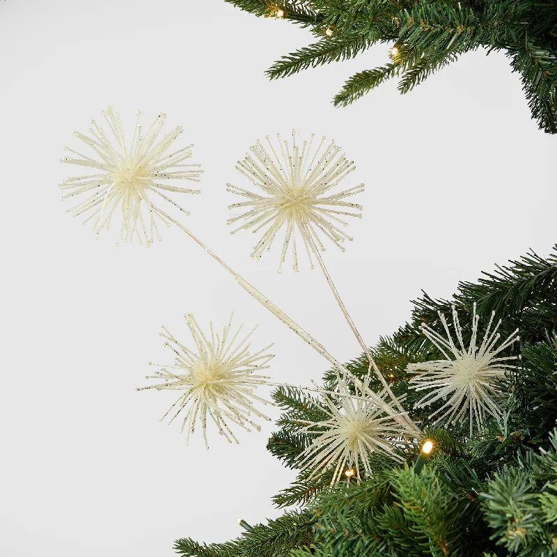 Christmas Dinner Recipes Mettalic White Starburst Branch Tree Pick