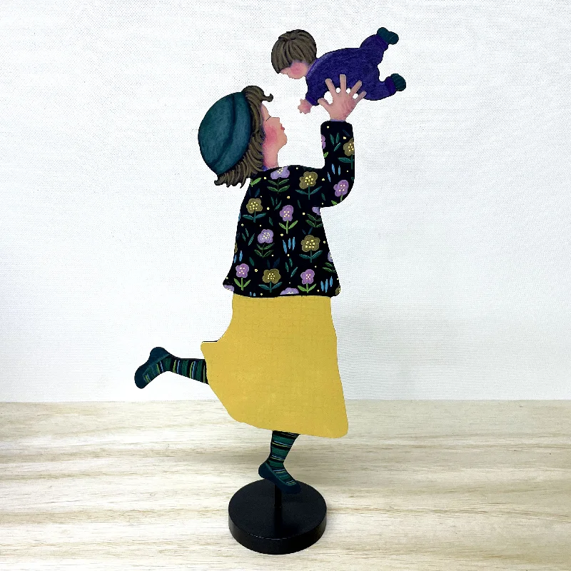 Cozy Christmas Mother & Child Shadow (Yellow)