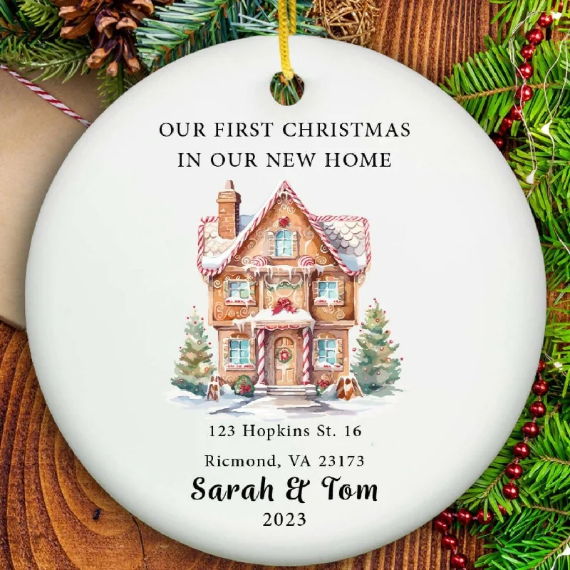 Christmas Family Fun New Home Ornament - Ceramic