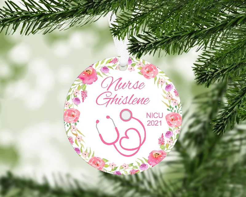 Christmas Party Nicu Nurse Christmas Ornament With FREE Velvet Pouch