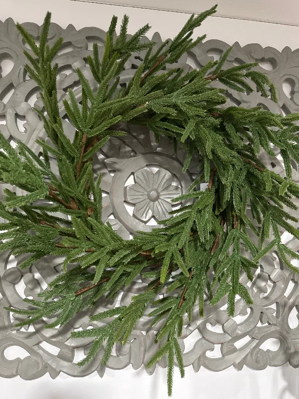 Christmas Housewarming Gifts NORFOLK PINE WREATH, 28", GREEN