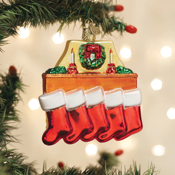Christmas Family Time Old World Christmas - Ornament - Stockings - Family Of 5