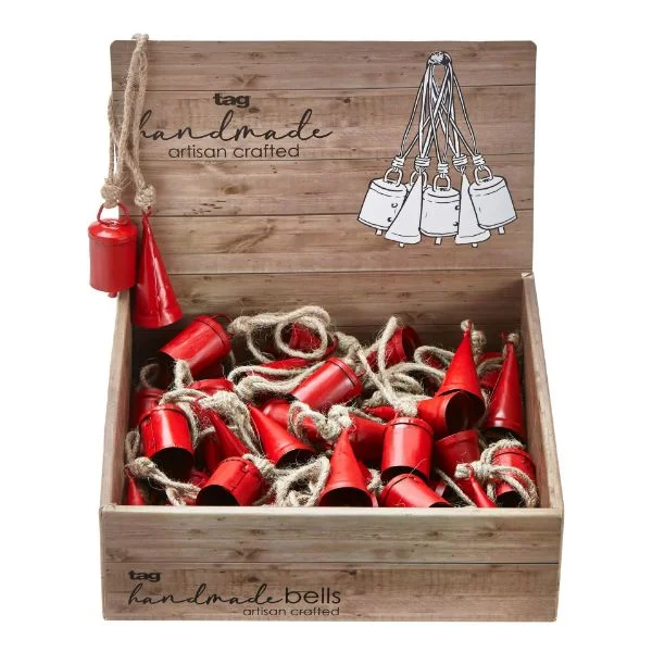 Christmas Handmade Gifts Ornament - Mini Hanging Bells - Red