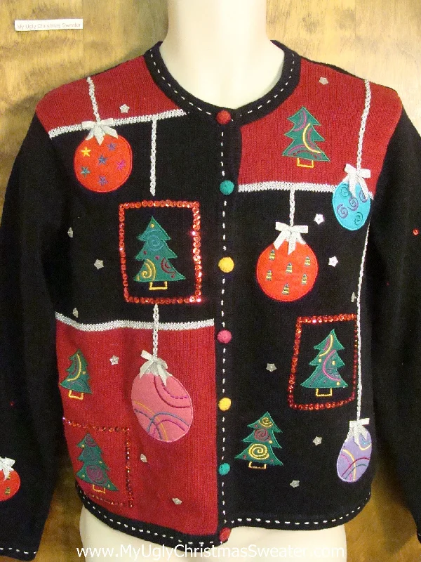 Christmas Baking Traditions Ornaments Tied With Bows Funny Ugly Sweater for a Christmas Party Christmas Baking Traditions Ornaments Tied With Bows Funny Ugly Sweater for a Christmas Party
