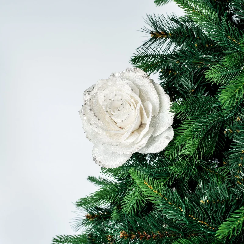 Christmas Santa Hat Pearl White Peony Flower Pick