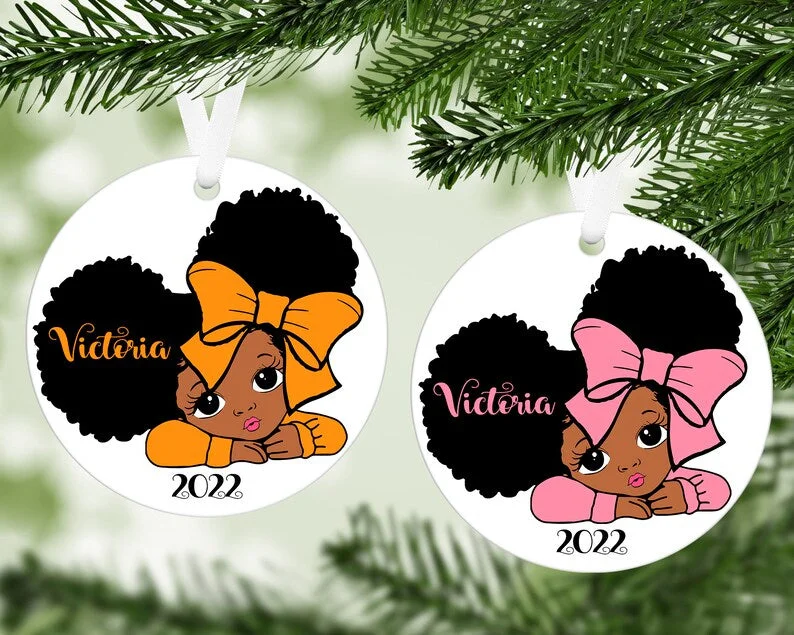 Christmas Tree Decorations Peeping Girl Ornament With FREE Velvet Pouch