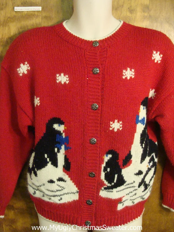 Christmas Night Penguin Family Ugly Xmas Sweater