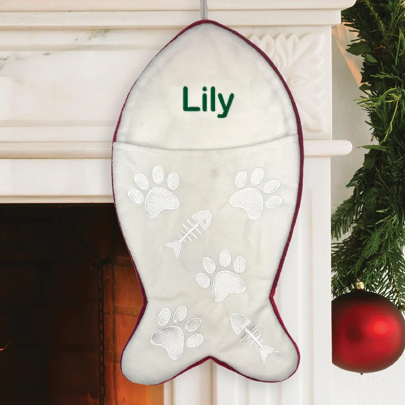 Christmas Church Service Personalized Cat Holiday Stocking