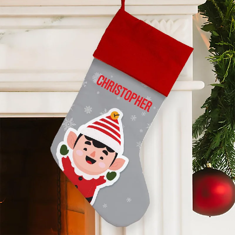 Christmas Gift Packing Personalized Elf Christmas Stocking