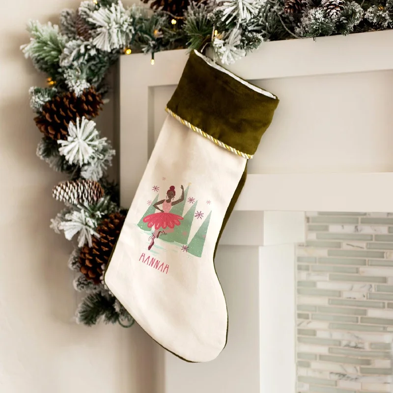 Christmas Cinnamon Scent Personalized Kids Velvet Trimmed Christmas Stockings