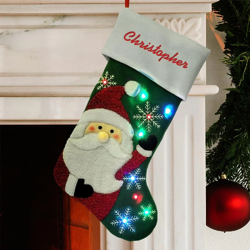 Holiday Treats Personalized Red Thread Santa Stocking