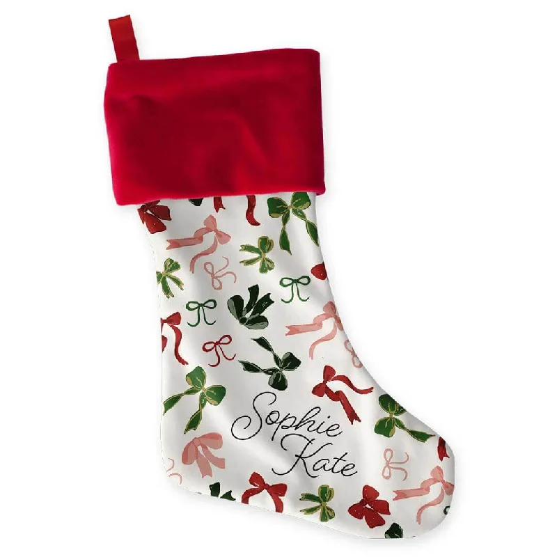 Festive Season Personalized Stocking | Mistletoe Bows