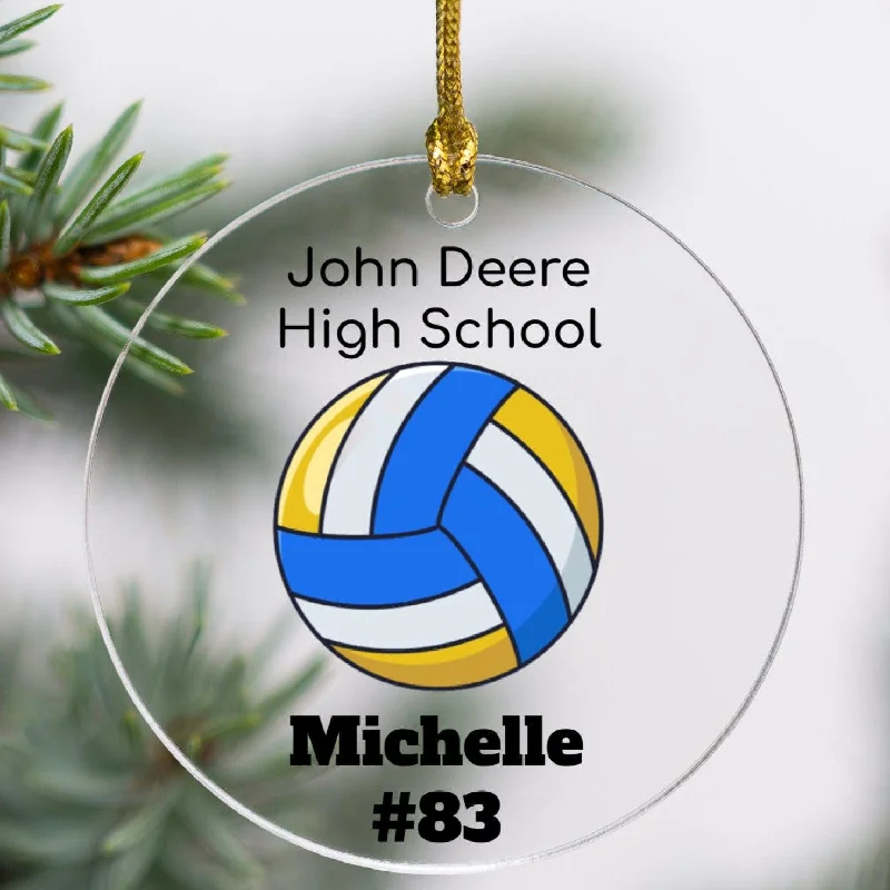 Christmas Fireplace Decor Personalized Volleyball Ornament - Acrylic