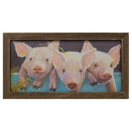 Christmas Candles Peter Patty Penny Print, 12" x 24", Brown Stain Frame
