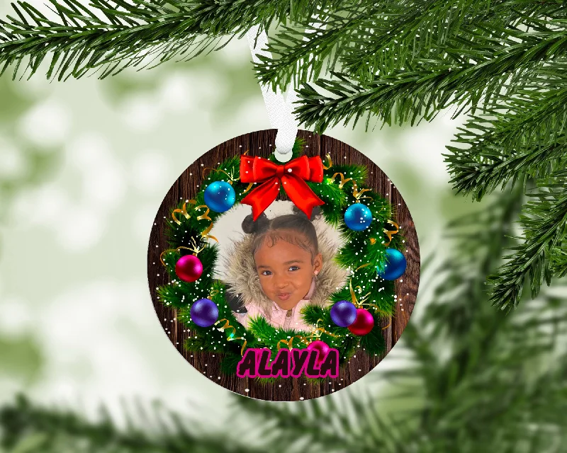Christmas Themed Party Photo Christmas Ornament With FREE Velvet Pouch