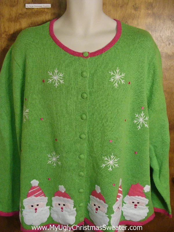 Christmas Tree Pink and Green Horrible Fun Holiday Sweater